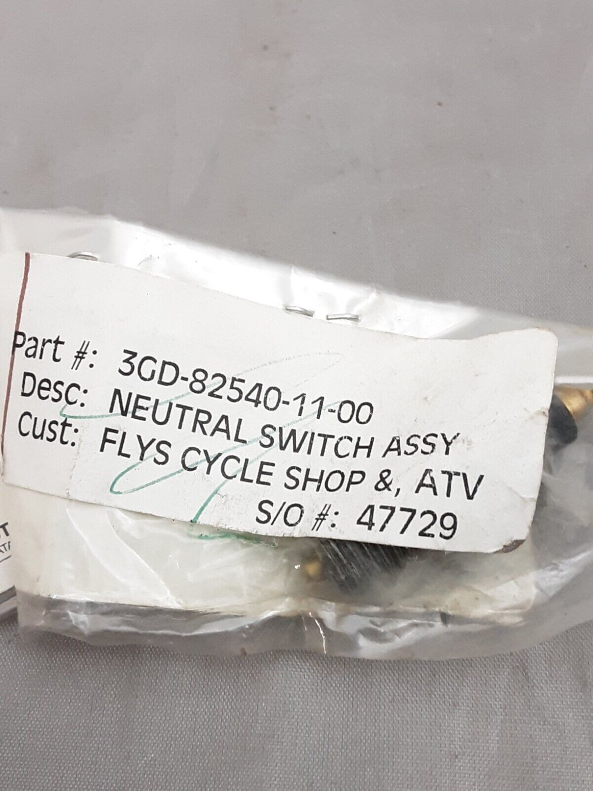 NEW GENUINE YAMAHA 3GD-82540-11-00 NEUTRAL SWITCH ASSEMBLY WARRIOR YFM350 90-21
