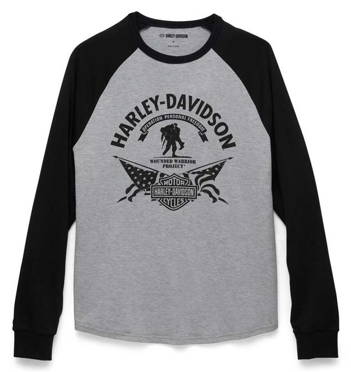 NEW GENUINE HARLEY DAVIDSON 96276-22VM MEN'S MED TEE KNIT WWP COLORBLOCK GREY