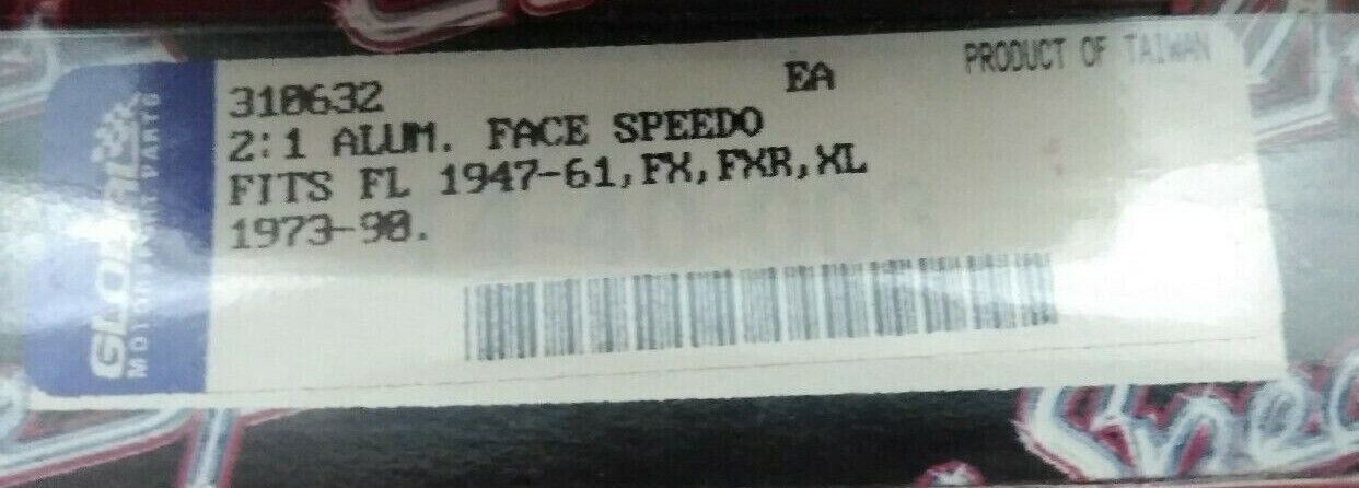 NEW Chrome Specialties 2:1 Aluminum Face Speedometer / 310632