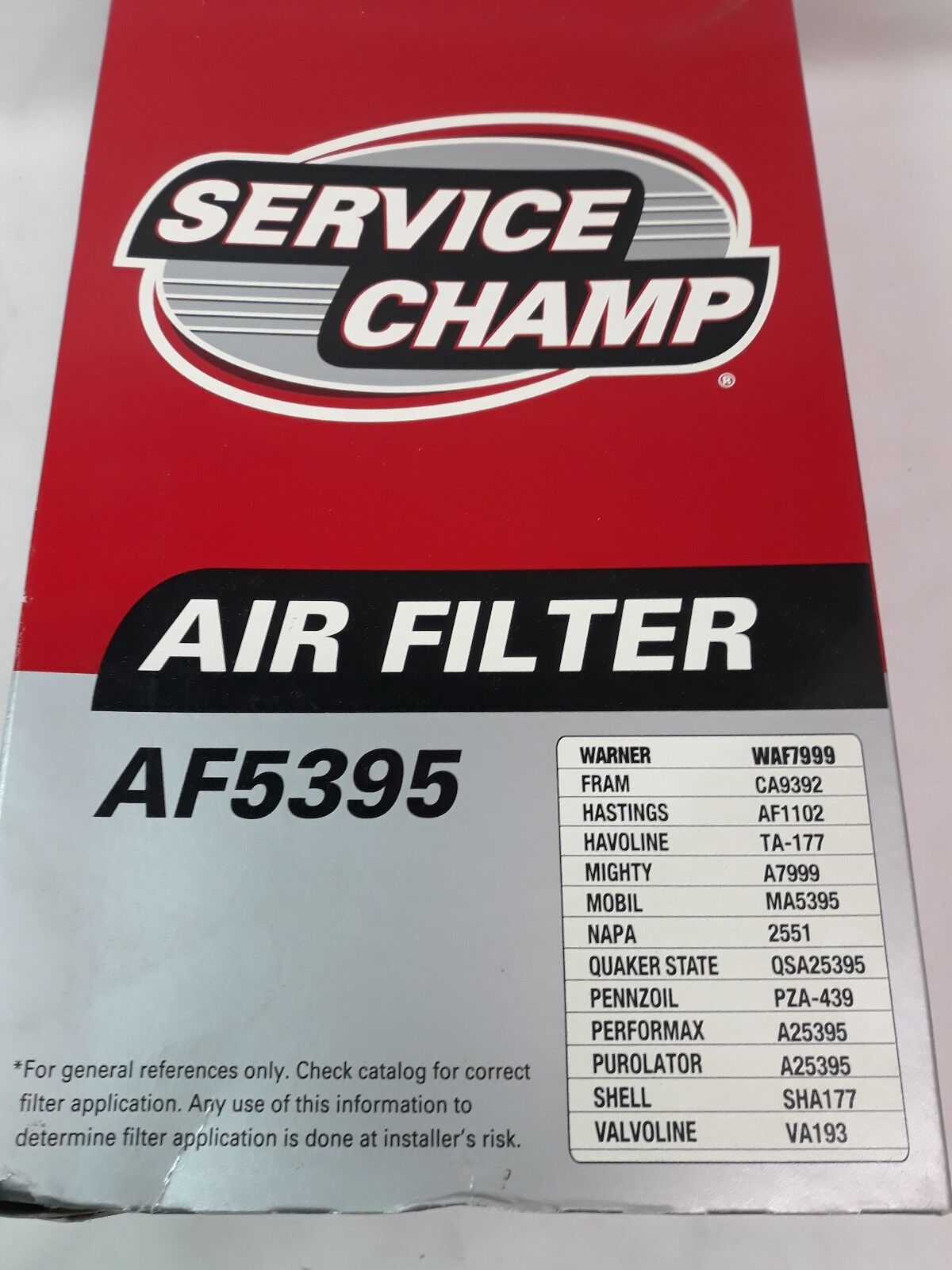 NEW SERVICE CHAMP Air Filter AF5395/ WAF7999/ CA9392/ AF1102/ TA-177/ 2551