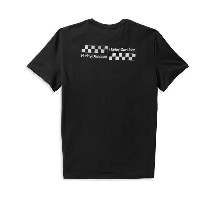 NEW GENUINE HARLEY DAVIDSON 96538-22VM MEN'S MED TEE Checkerboard BLACK