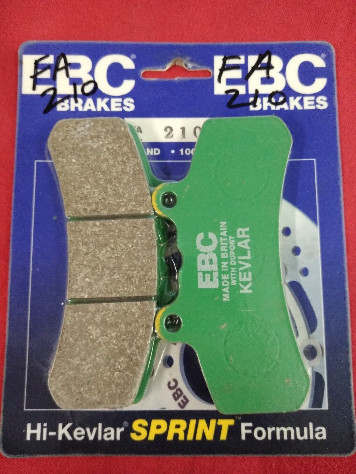 NEW EBC Brake Pads- FA210 - Hi-Kevlar Sprint Formula Made with Dupont Kevlar