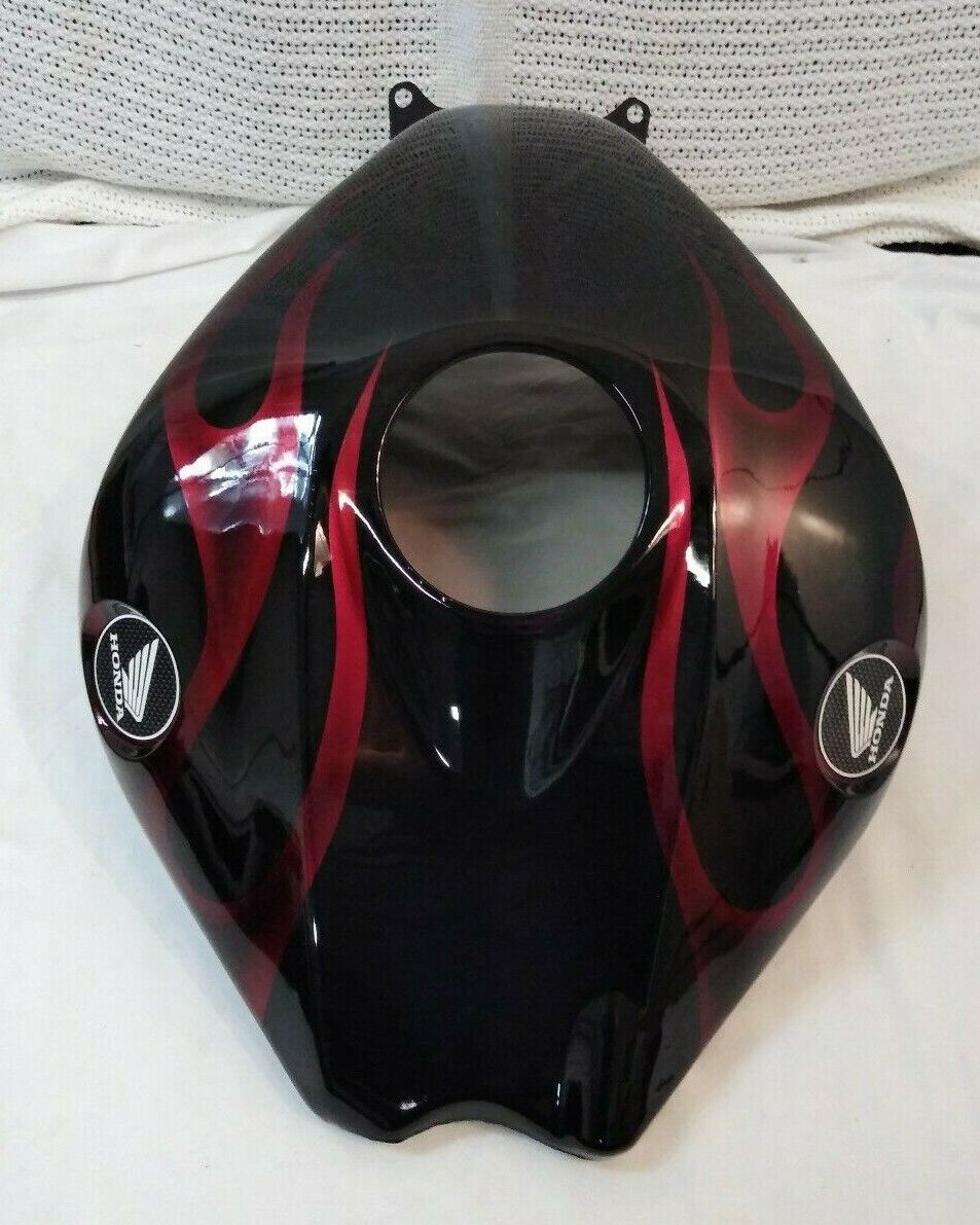 NEW HONDA Gas Tank Cover CBR 1000 RR BLACK & CHERRY RED FLAME '08-'11 Fireblade
