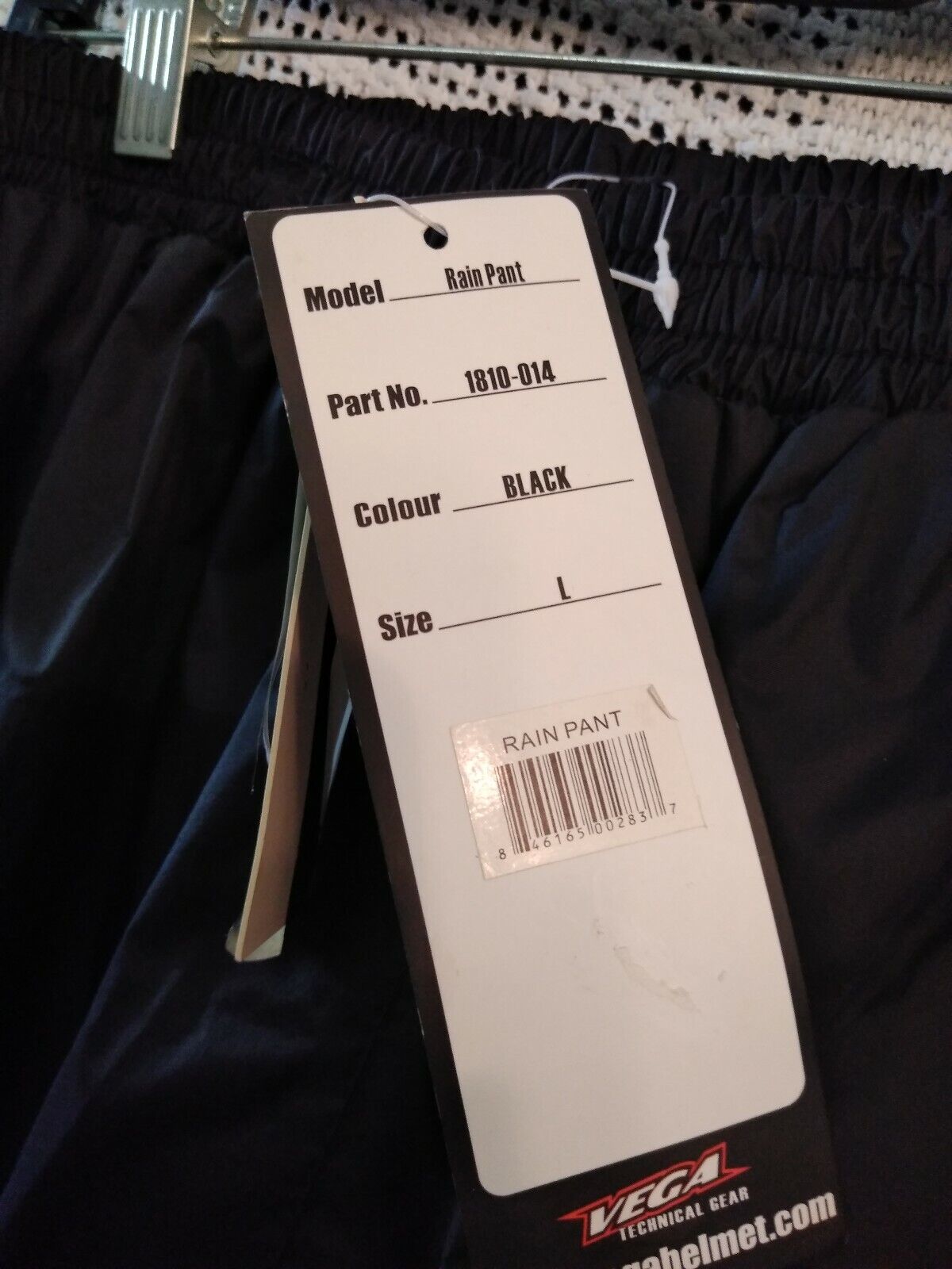 NEW VEGA MENS WATERPROOF RAIN PANTS / 1810-014 / Black / L