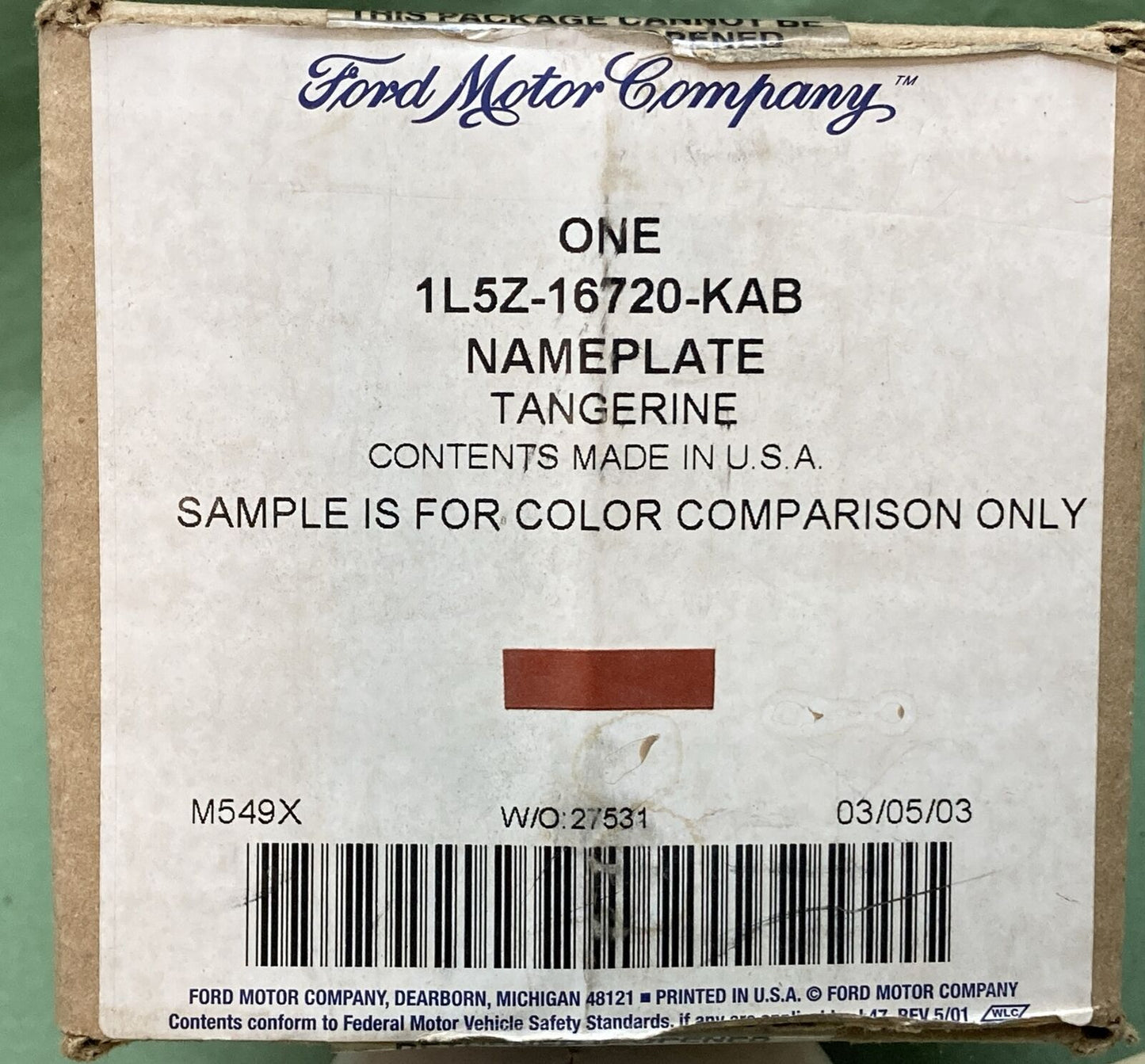 NEW GENUINE FORD 1L5Z-16720-KAB "EDGE" NAMEPLATE DECAL TANGERINE