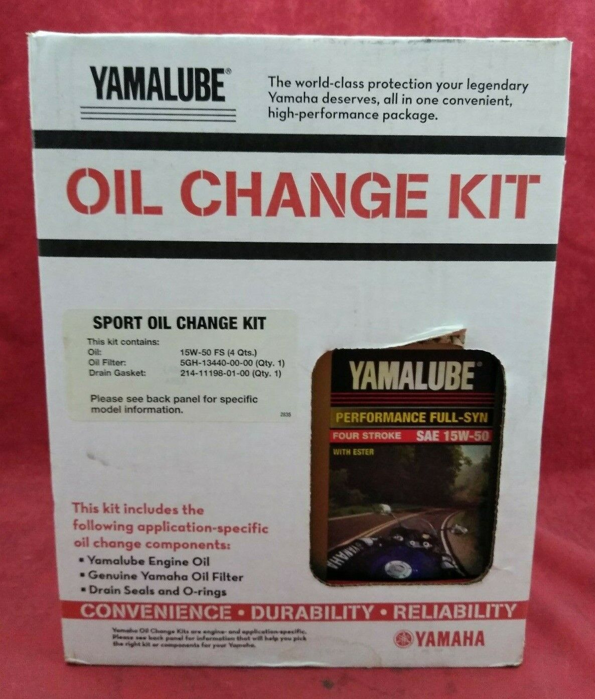 NEW YAMALUBE Sport Oil Change Kit 15W-50 / 4 Quarts, Oil Filter, Drain Gasket