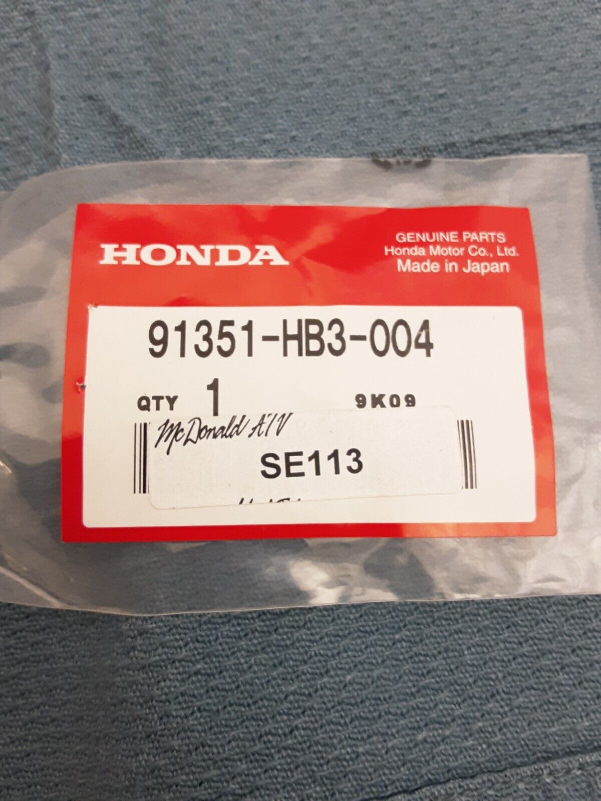 NEW GENUINE HONDA 91351-HB3-004 RING,SEAL FOURTRAX TRX200 TRX300 RECON TRX250 86