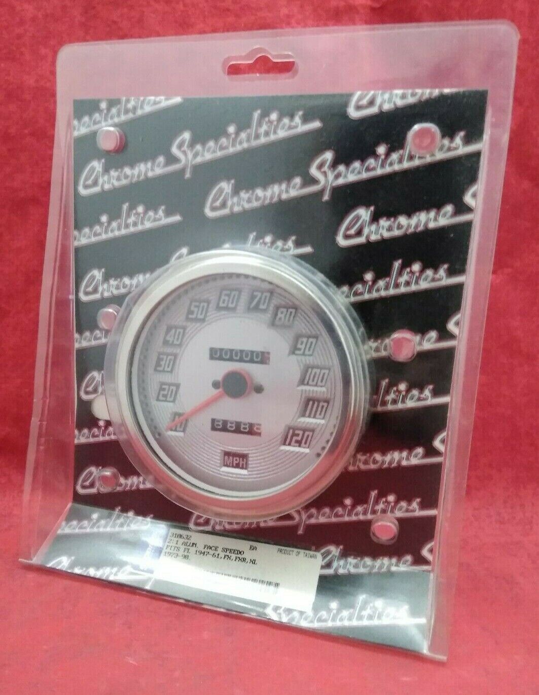 NEW Chrome Specialties 2:1 Aluminum Face Speedometer / 310632