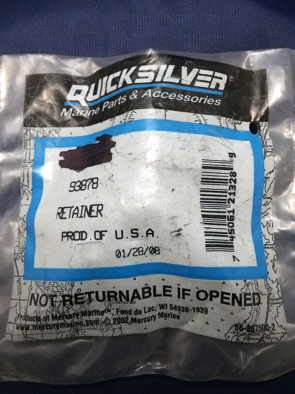 NEW QUICKSILVER 93878 RETAINER, DRIVE SHAFT, MERCURY OUTBOARD 18 25HP