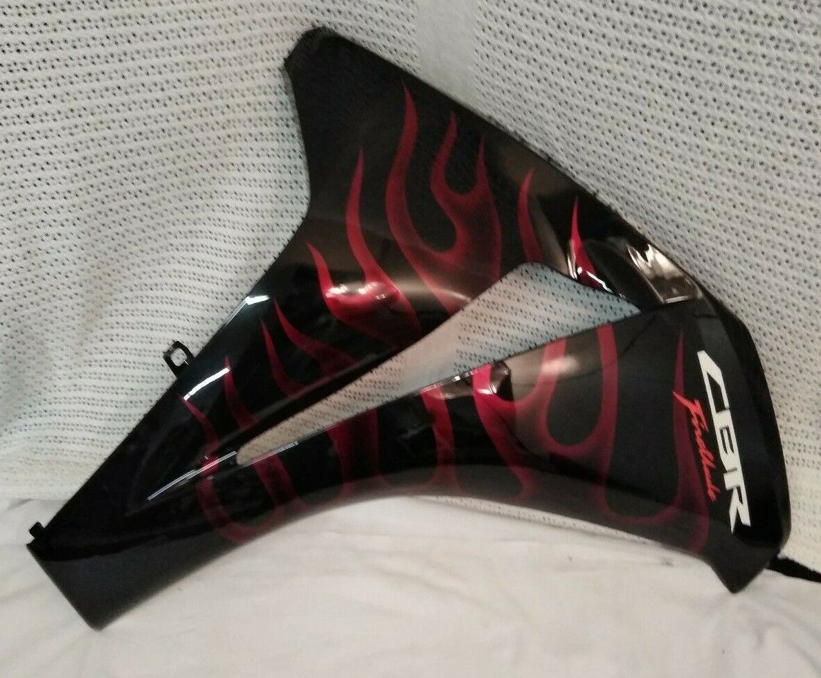 NEW HONDA RH Side Fairing CBR 1000 RR BLACK & CHERRY RED FLAME '08-'11
