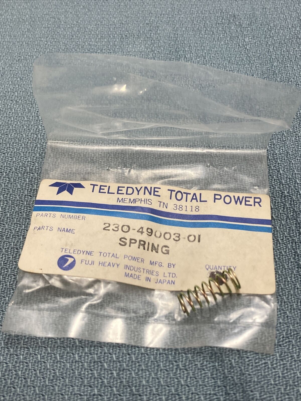 NEW GENUINE TELEDYNE TOTAL POWER 230-49003-01 SPRING