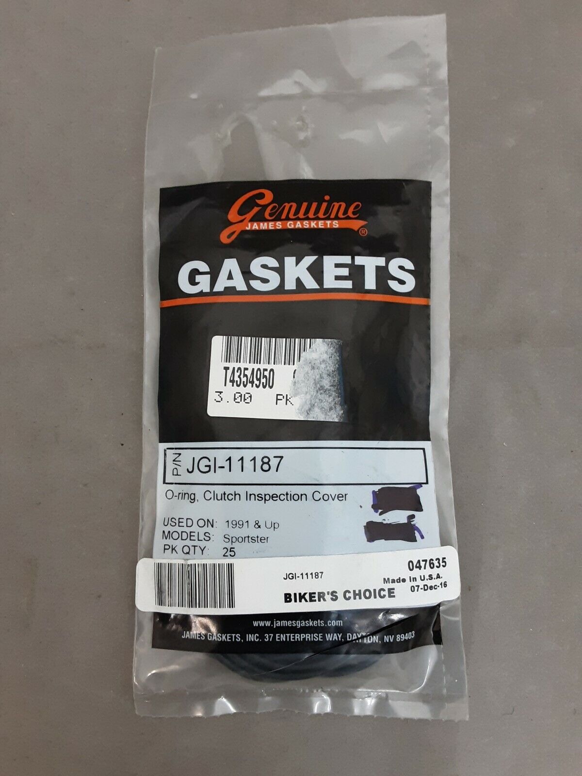 JAMES GASKETS JGI-11187 O-RING CLUTCH INSPECTION COVER