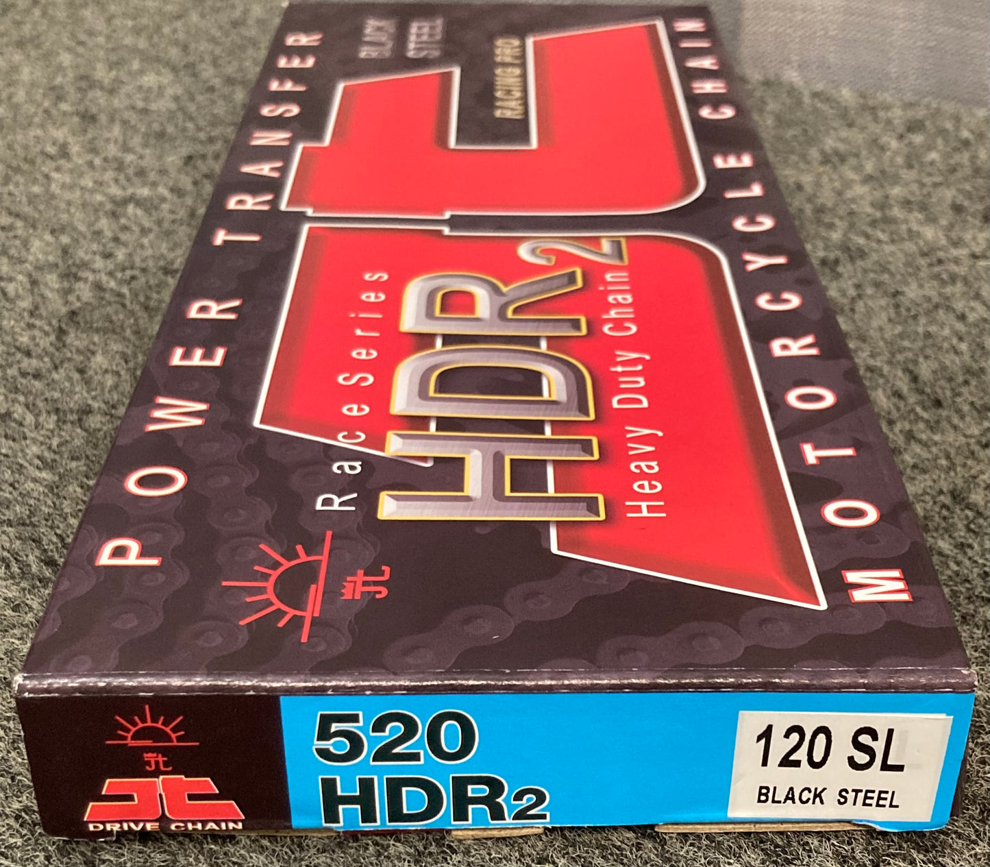 New Genuine JT 520HDR-120SL Heavy Duty Motorcycle Chain, Black Steel 120 Links