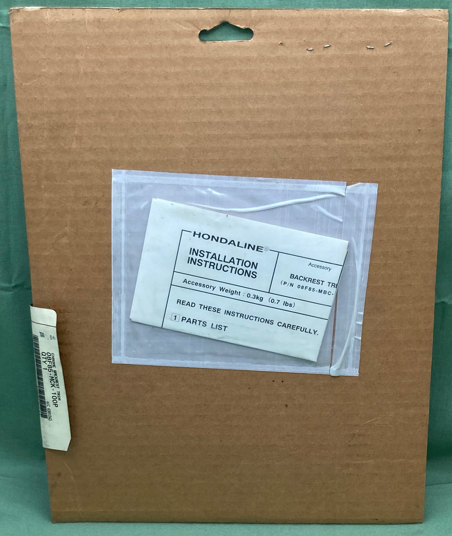 New Genuine Honda 08F85-MCK-100P Chrome Backrest Trim