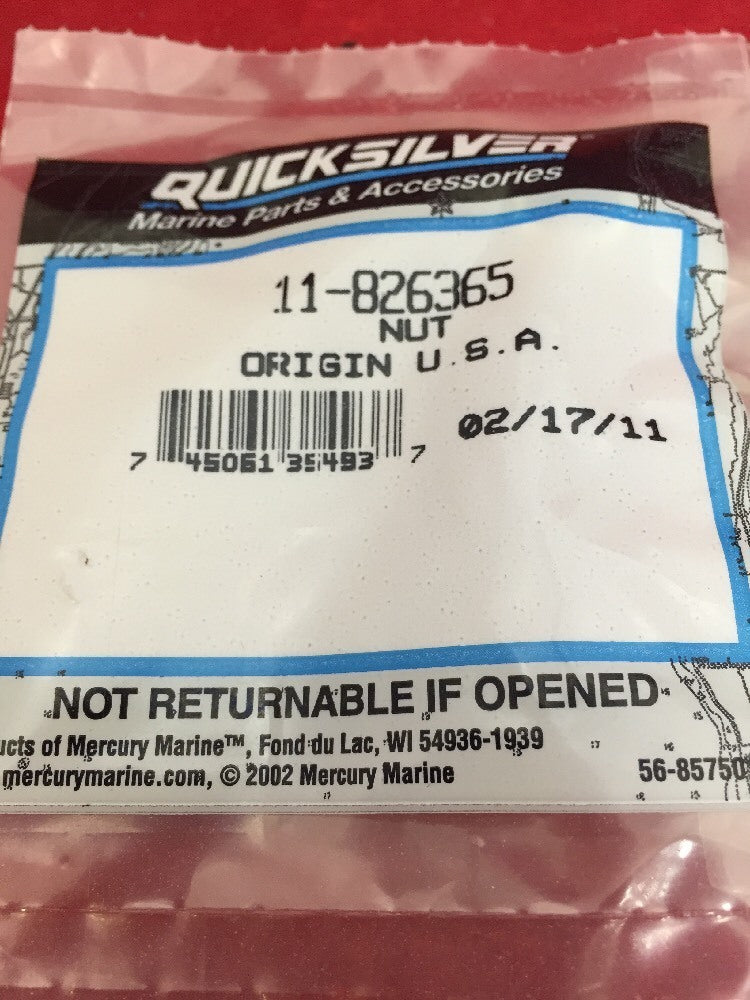 QTY 5 NEW MERCURY 11-826365 MARINE QUICKSILVER M8 NyLoc Nut