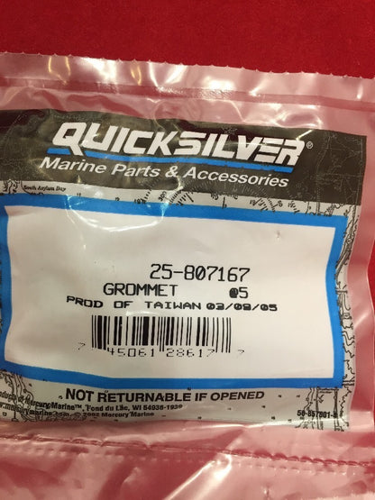 QTY 5 NEW GENUINE MERCURY 25-807167 QUICKSILVER Grommet