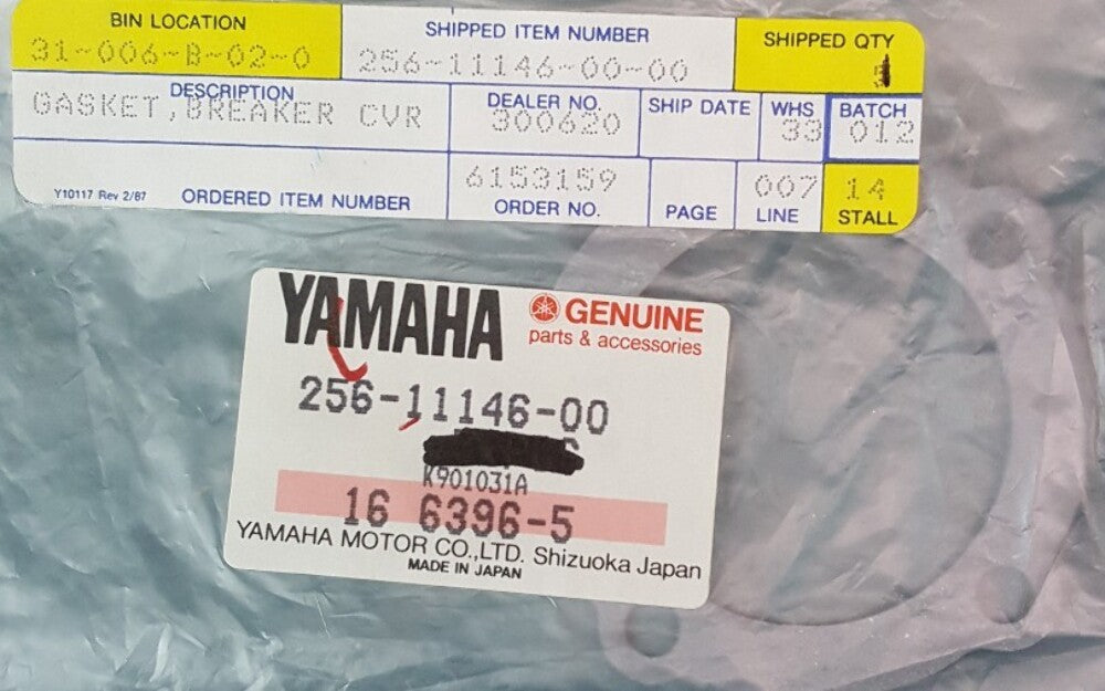 NEW GENUINE YAMAHA 256-11146-00 GASKET,BREAKER CVR XS650 TX650 XS2 1970-83