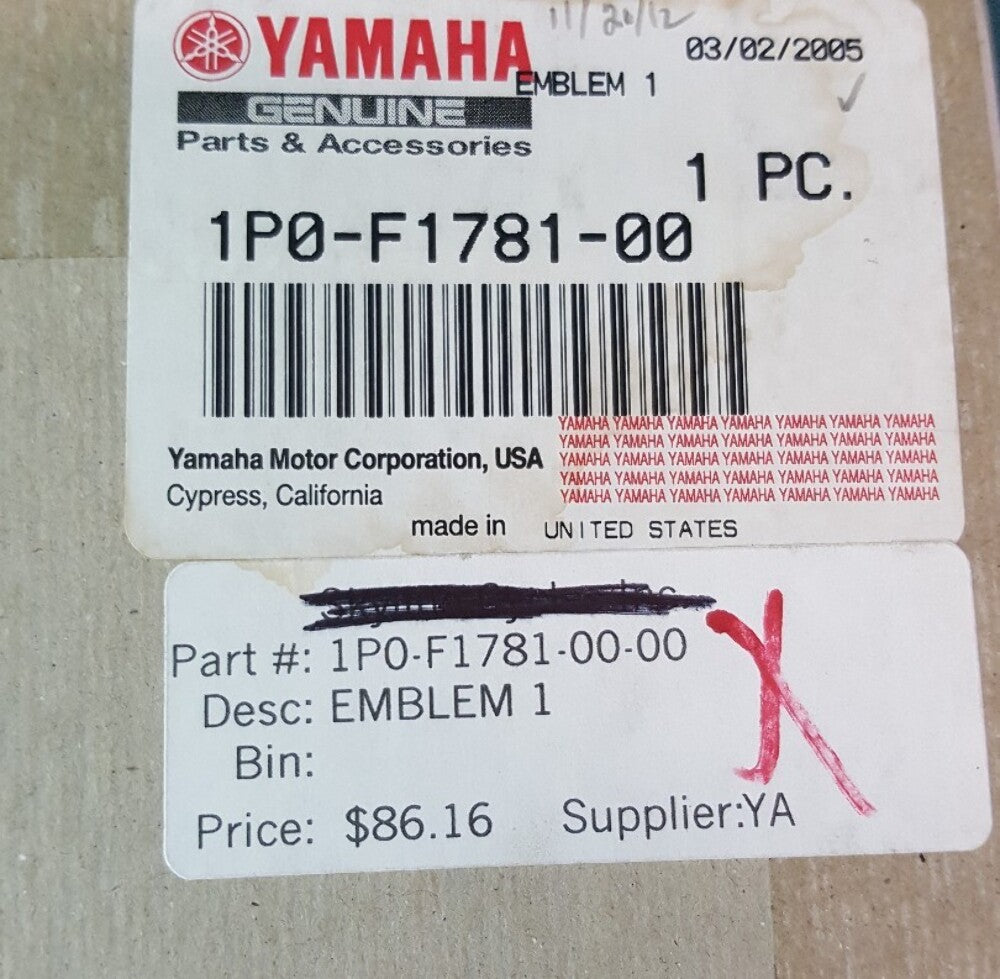 NEW GENUINE YAMAHA 1P0-F1781-00 EMBLEM 1 2005 Bruin YFM250BT