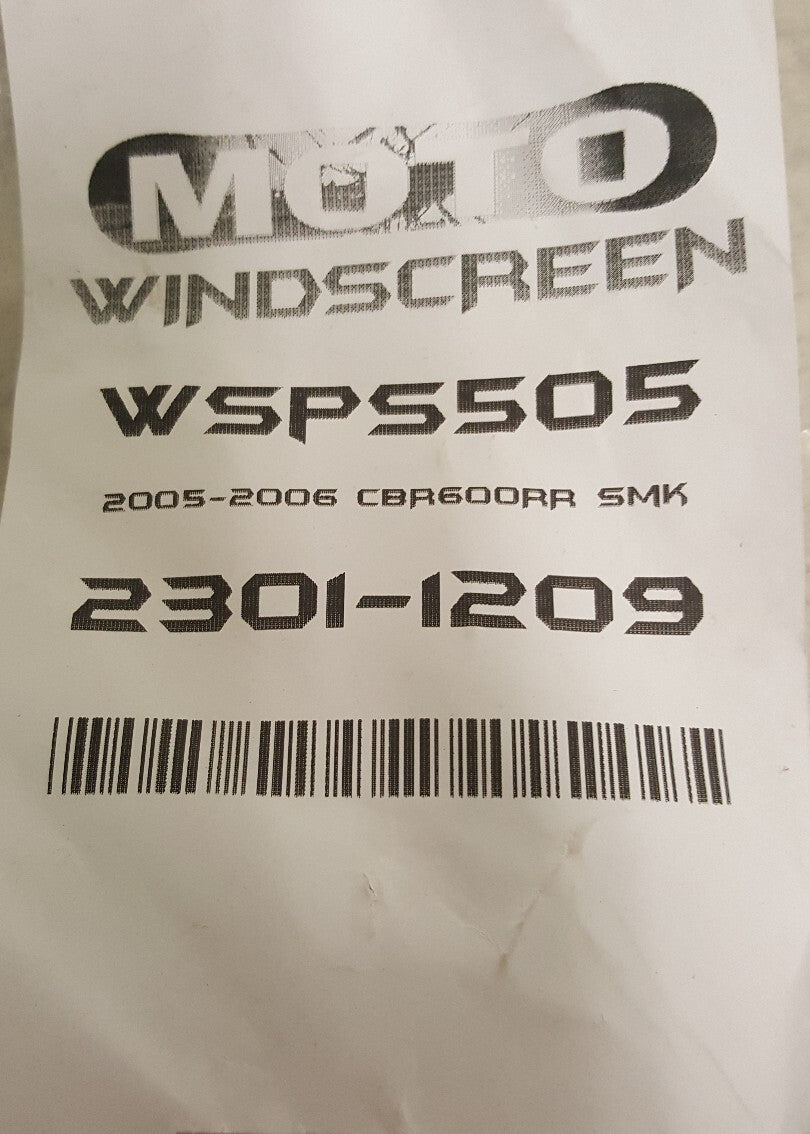 NEW MOTO BRACKETS Polycarbonate Windscreen WSPS505 Smoke CBR600RR 2301-1209