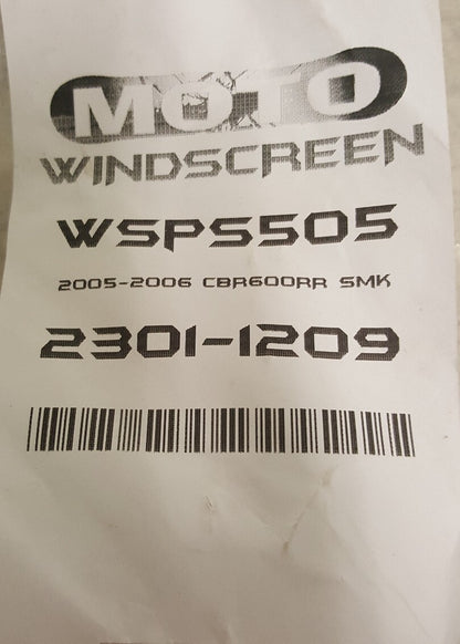 NEW MOTO BRACKETS Polycarbonate Windscreen WSPS505 Smoke CBR600RR 2301-1209