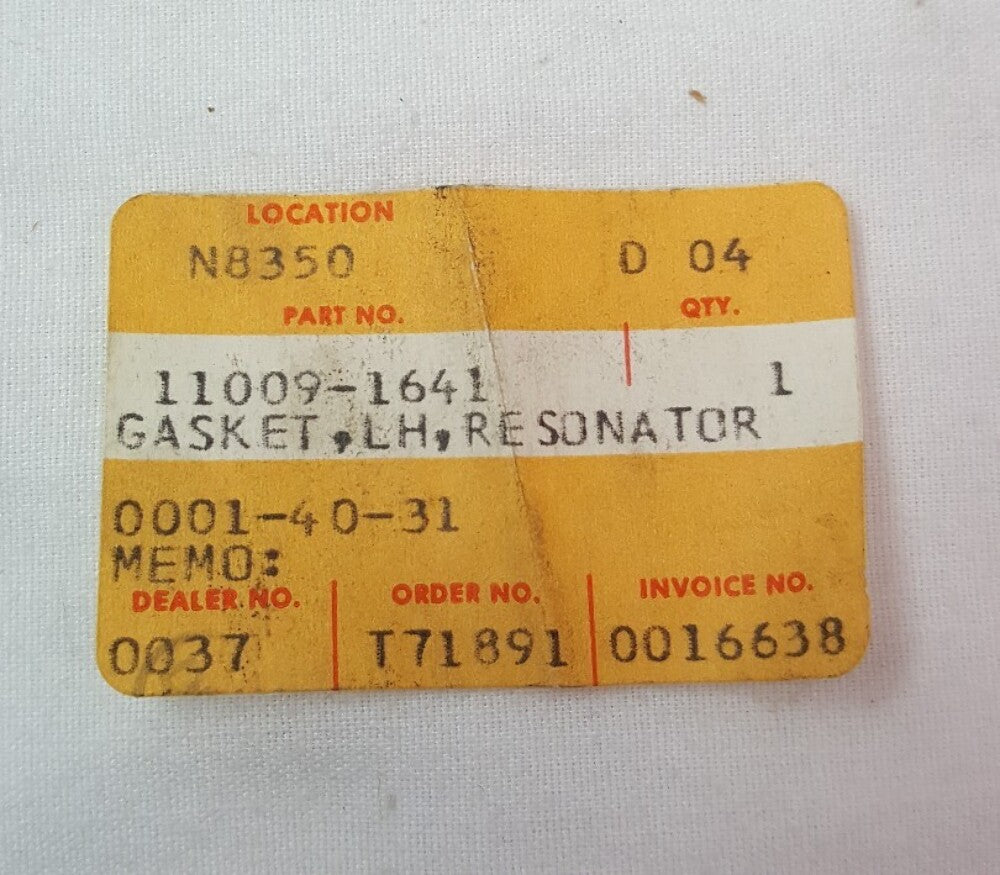 NEW GENUINE KAWASAKI 11009-1641 GASKET, LH, RESONATOR KX125-E2 1987