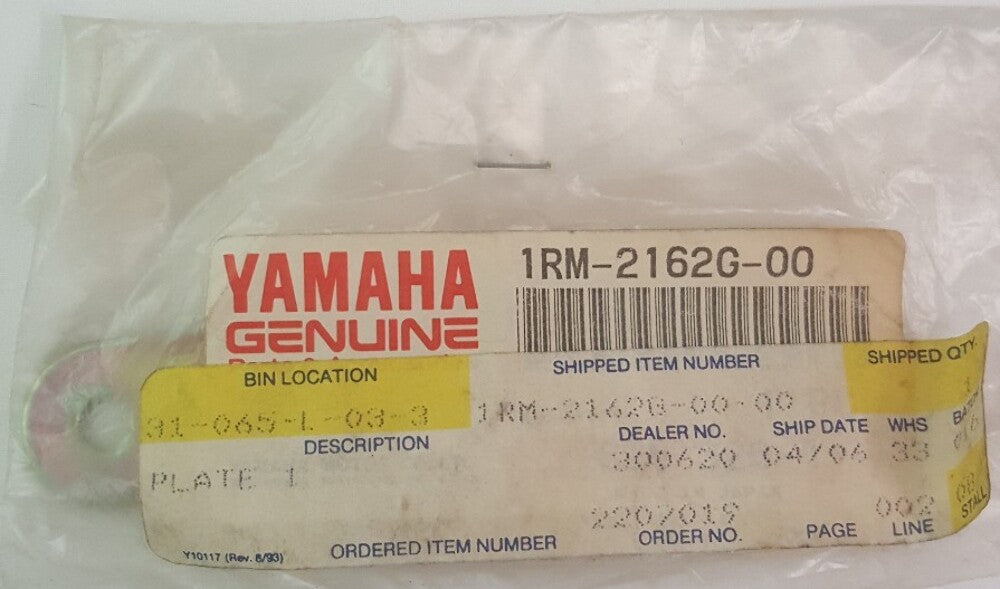NEW GENUINE YAMAHA 1RM-2162G-00 PLATE 1 Virago XV1100 XV700 XV750 1986-99