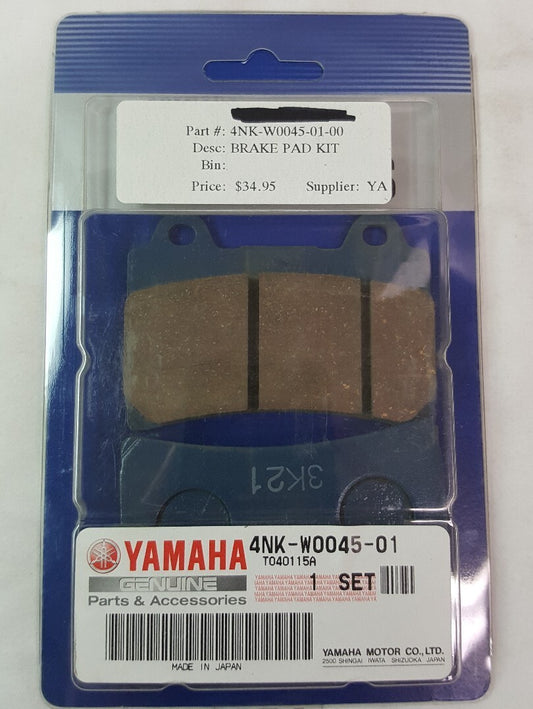 NEW GENUINE YAMAHA 4NK-W0045-01 BRAKE PAD KIT FR. ROYAL STAR XVZ1300 1996-01