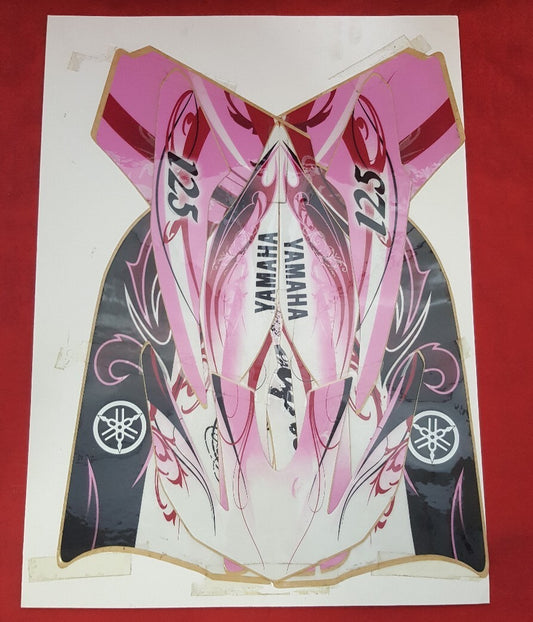 NEW GENUINE YAMAHA ATV-2PA25-00 Graphic Kit 2013 Raptor 125 Pink/Black/White