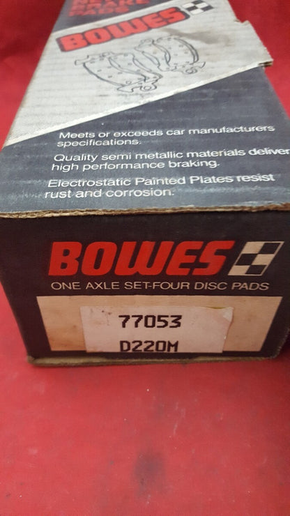 NOS BOWES 77053 D220M Disc Brake Pads Semi Metallic