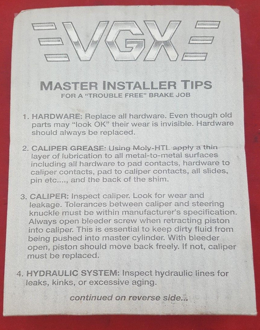 NOS VGX MF242K2 Semi-Met Complete Brake Kit