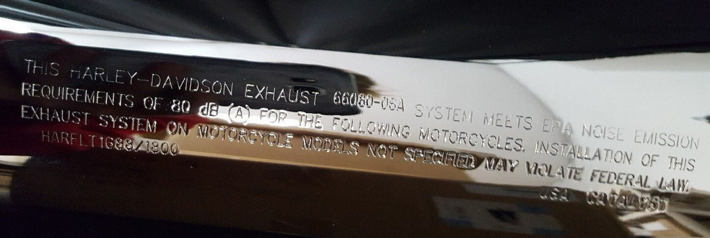 NEW Harley Davidson 66080-06A Right Muffler Catalyst, Chrome, '09-'16 touring