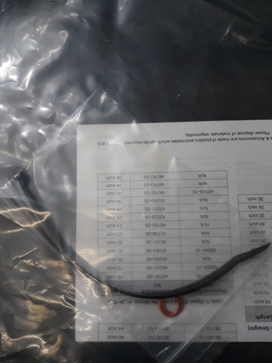 NEW Harley Davidson 38145-10 44" Diamond Upper Modular Brake Line Kit