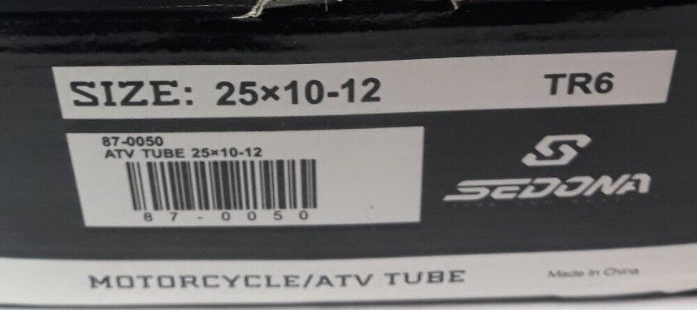NEW SEDONA 87-0050 Motorcycle/ATV Tube 25x10-12 TR6