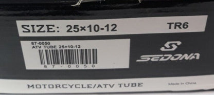 NEW SEDONA 87-0050 Motorcycle/ATV Tube 25x10-12 TR6