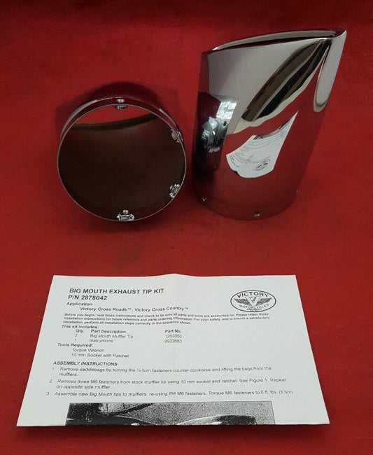NEW VICTORY 2878042 "BIG MOUTH" EXHAUST TIPS CROSS COUNTRY/CROSS ROADS 2010-13