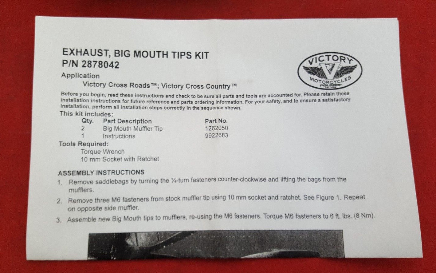 NEW VICTORY 2878042-266 BIG MOUTH EXHAUST TIPS - BLACK STANDARD/SPECIAL CRUISER