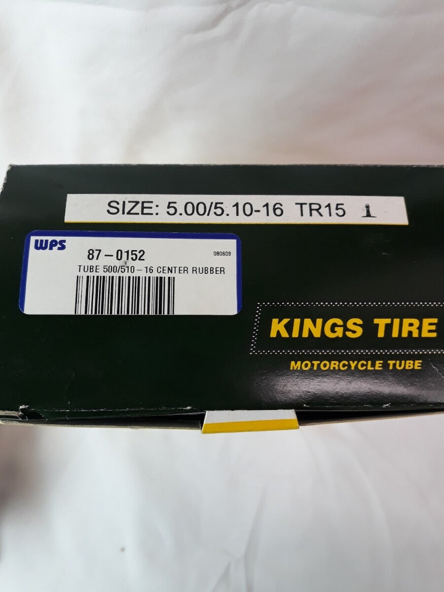NEW King Tire Motorcycle Tube Size 5.00/5.10-16 TR15 Center Rubber 87-0152