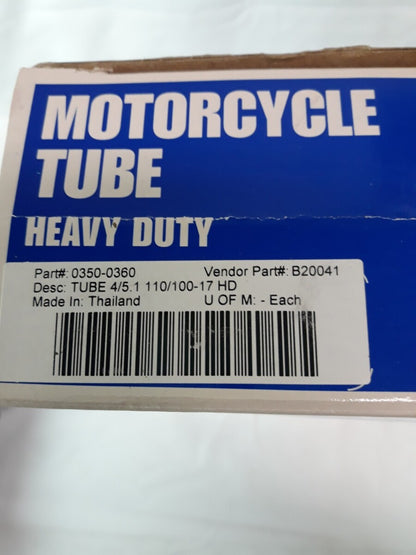 NEW PARTS UNLIMITED Heavy Duty Motorcycle Tube 4/5.1 110-100-17 HD P/N 0350-0360