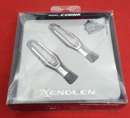 NEW Arlen Ness 3.07in. Xenolen Cobra Amber LED Indicator Lights, Chrome 12-793