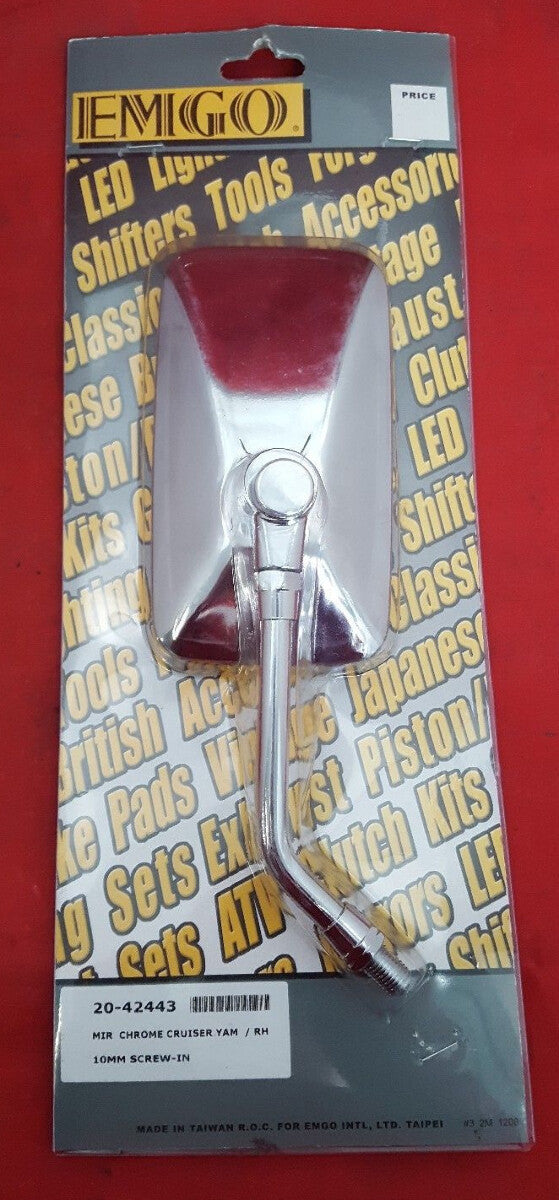 NEW Emigo Yamaha Cruiser Right Hand Only Mirror Replacement 20-42443