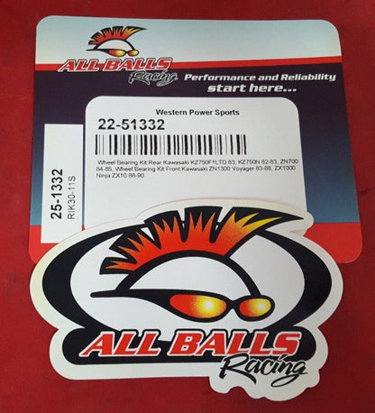 NEW All Balls Wheel Bearing Kit Rear Kawasaki 22-51332