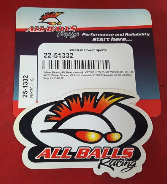 NEW All Balls Wheel Bearing Kit Rear Kawasaki 22-51332