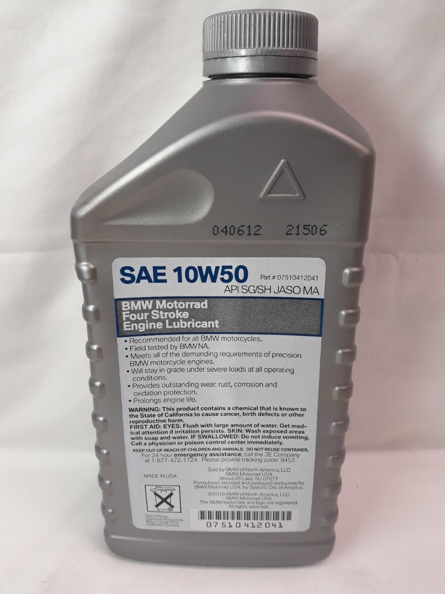 NEW BMW Motorrad Four Stroke Engine Lubricant SAE 10W50 1 Quart Part#07510412041