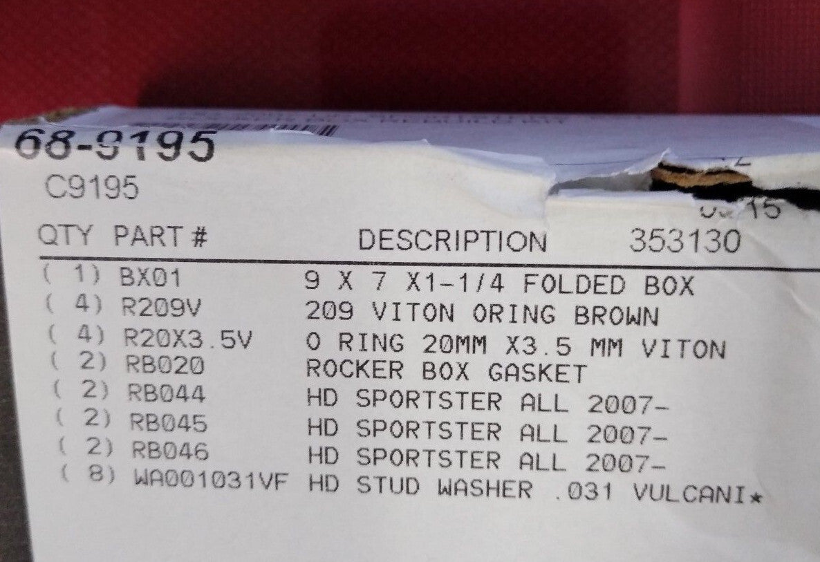 NEW Harley '07-'13 Sportster EST Rocker Box Rebuild Gasket Kit 68-9195