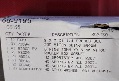 NEW Harley '07-'13 Sportster EST Rocker Box Rebuild Gasket Kit 68-9195