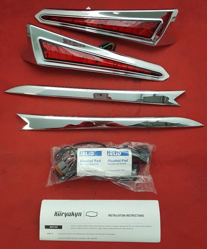 NEW Kuryakyn-7170-LED Saddlebag Extensions, Chrome For 10-16 Victory Cross Count