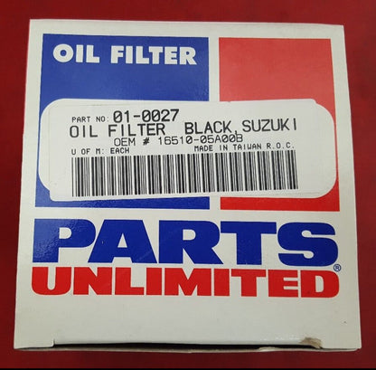 NEW Parts Unlimited Oil Filter Black For Suzuki 01-0027 / 16510-05A00B