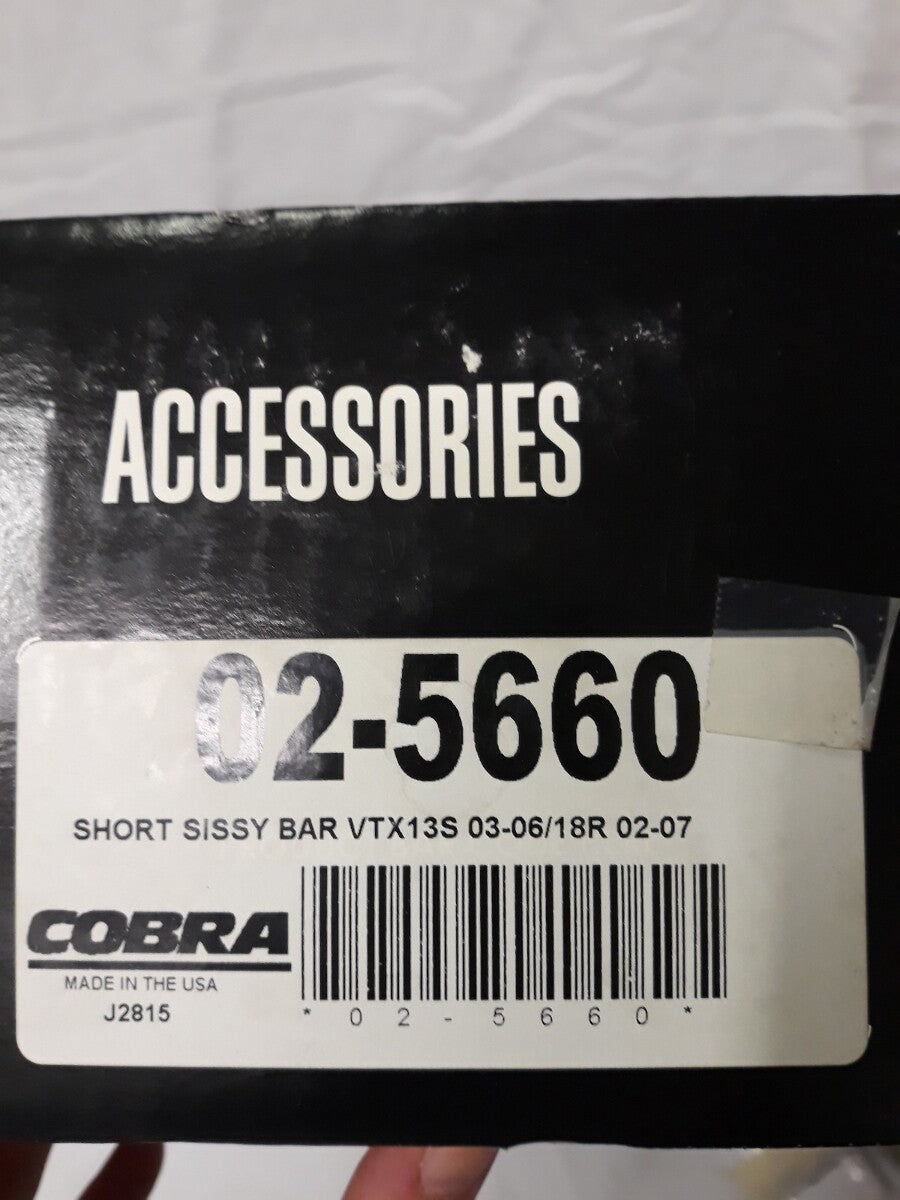 NEW COBRA Short Sissy Bar Chrome W/ Pad 02-5660 03-06 VTX135S Backrest