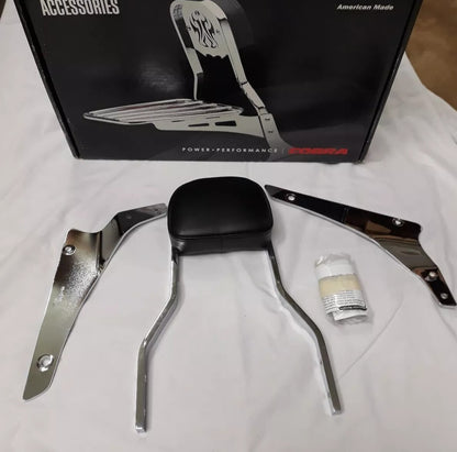 NEW COBRA Short Sissy Bar Chrome W/ Pad 02-5660 03-06 VTX135S Backrest