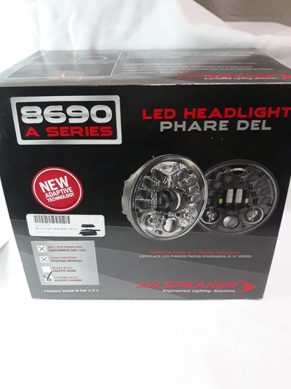 NEW J.W SPEAKERS 12V LED Headlight Chrome 8690A P/N 0551741 5.75"